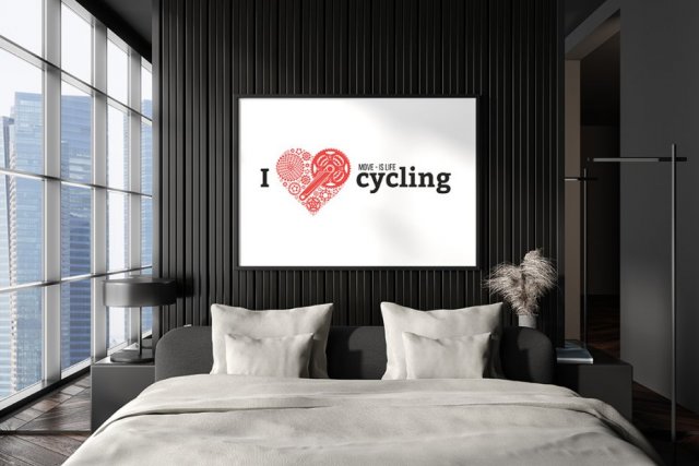 plakat. I love cycling, format A3