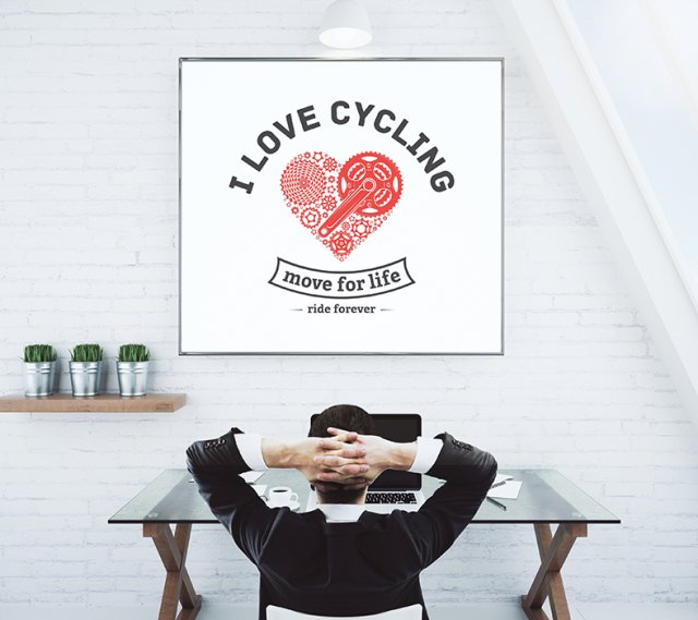 plakat. I love cycling, format A3