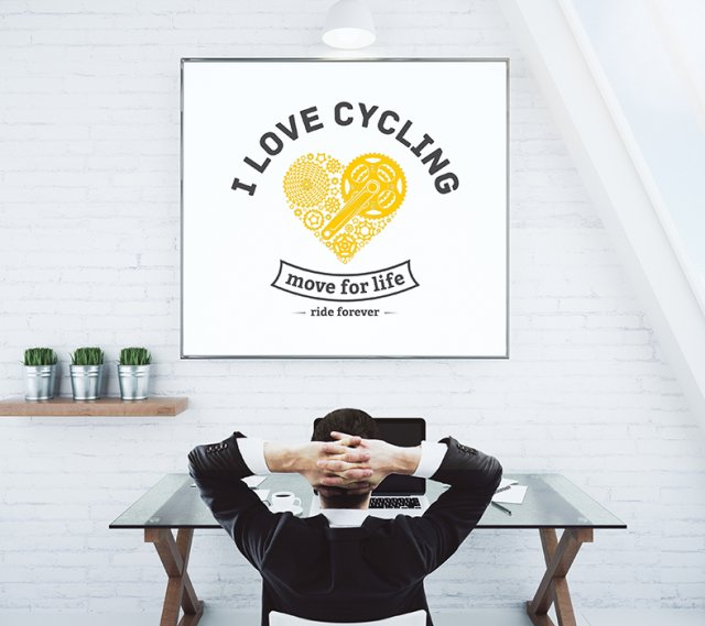 plakat. I love cycling, format A3