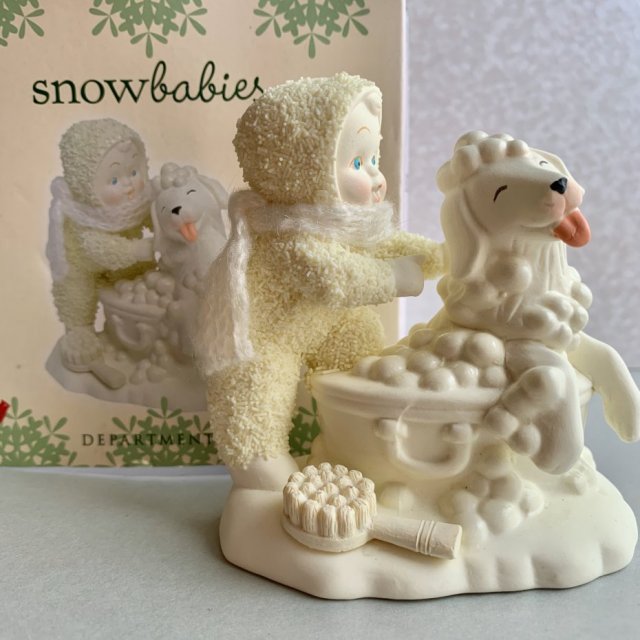 Luxury Design - Kristi Jensen Pierro ❤ Snowbabies Bath Time Figurine ~ Friends and Family ❤ Porcelana biskwitowa