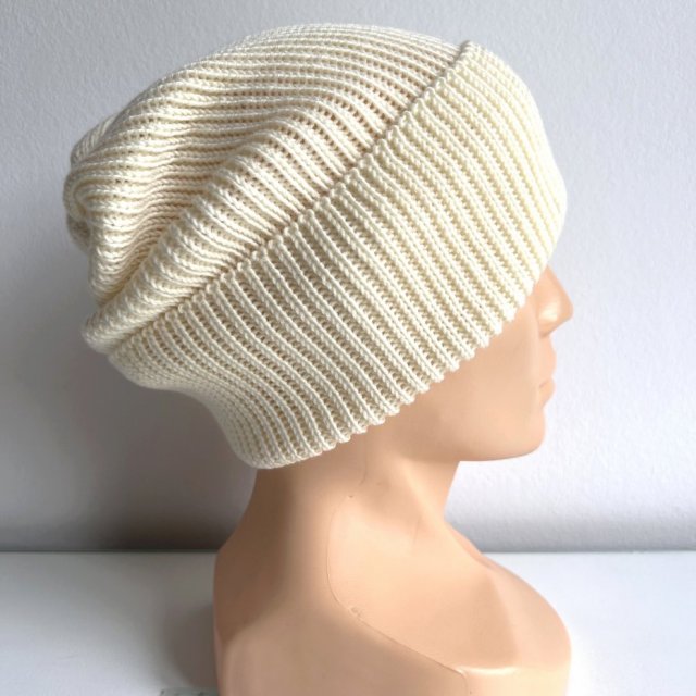 Beanie czapka z wełny merino VARELLA 100% Baby Merino 02 Ecru - od ręki