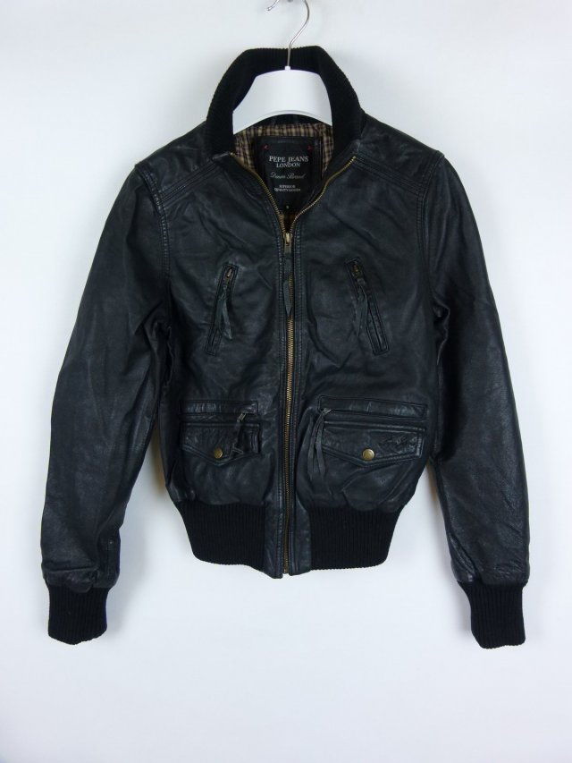 Pepe Jeans skórzana kurtka skóra leather / S