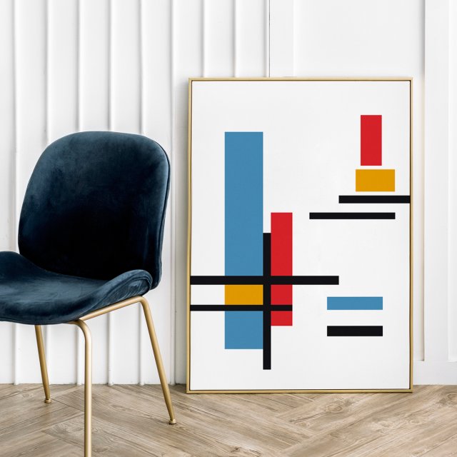 Plakat Geometria w stylu Mondriana 50x70cm B2