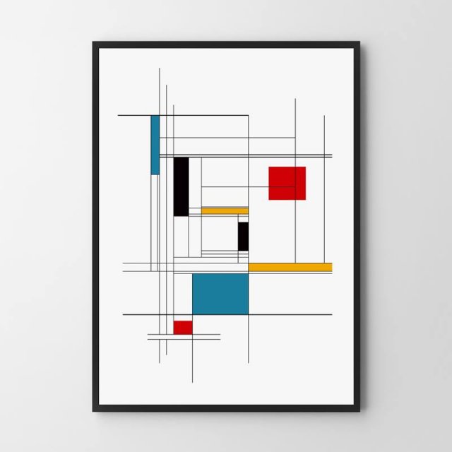 Plakat Geometria Tribute to Mondrian 30x40 cm