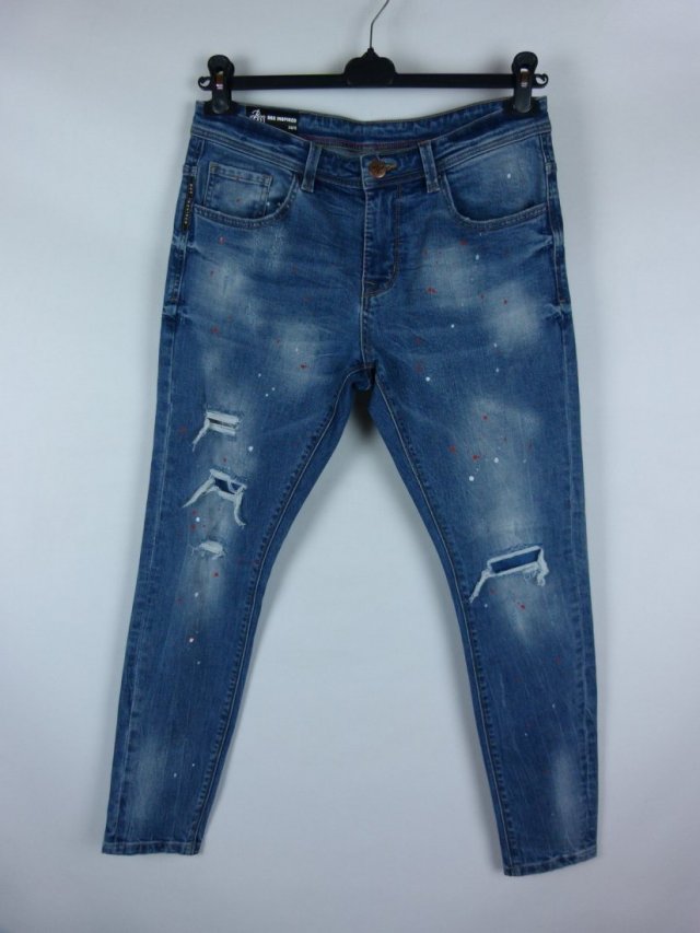 Bee Inspired spodnie jeans slim dziury 30 / S