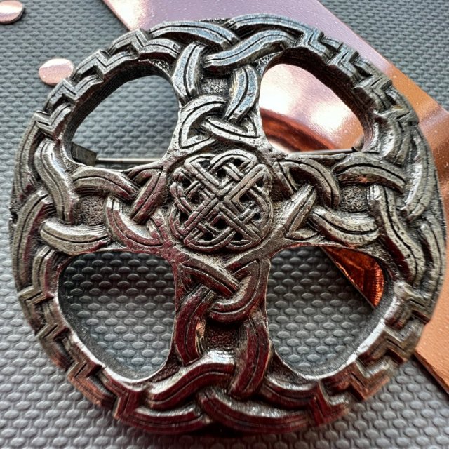 Vintage Miracle Scottish Celtic Pewter Brooch ❤ Bardzo niespotykana duża brosza , lata 60-te. XXw. ❤