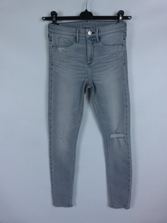 River Island szare spodnie jeans dziury / 36