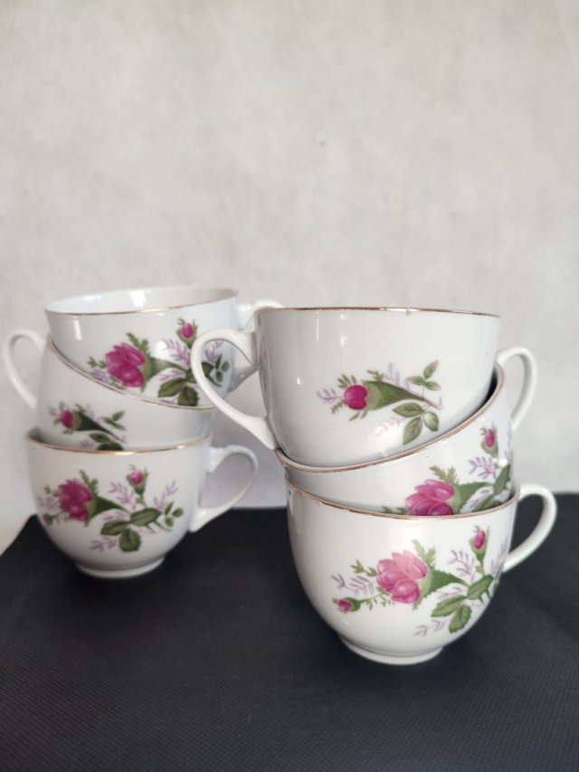 6 filiżanek-vintage-porcelana-