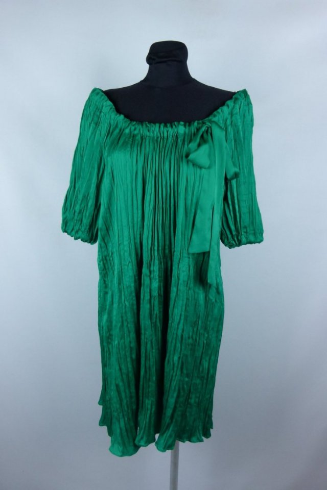 Planet gnieciona sukienka mini green 14 / 40