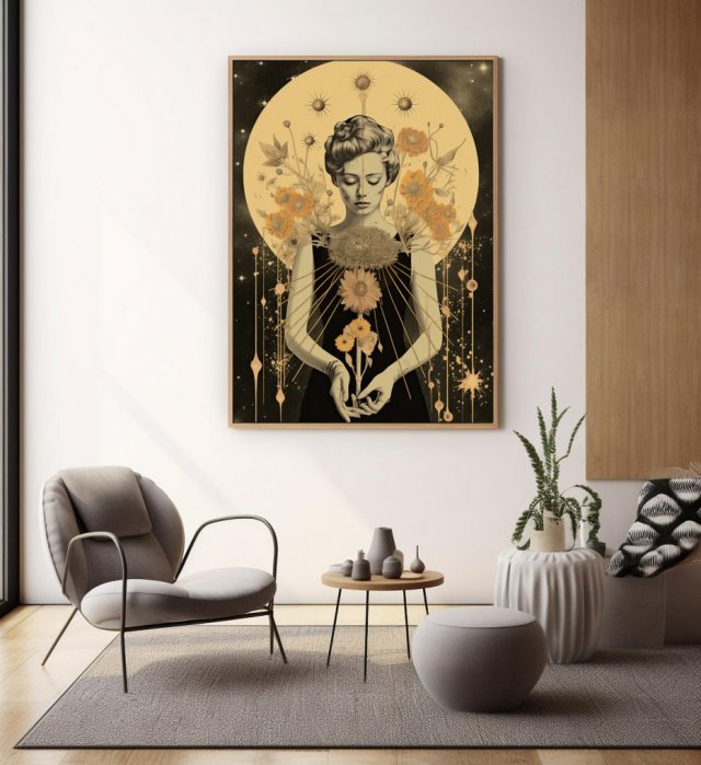 Plakat Kobieta astrologia kolaż 2 - format 61x91 cm