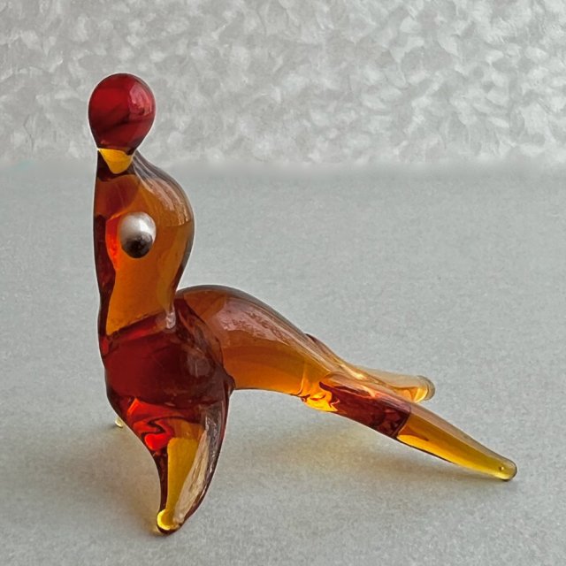 Murano Art Glass, lata 50-te ❤ Foka cyrkowa ❤ Szkło barwione w masie