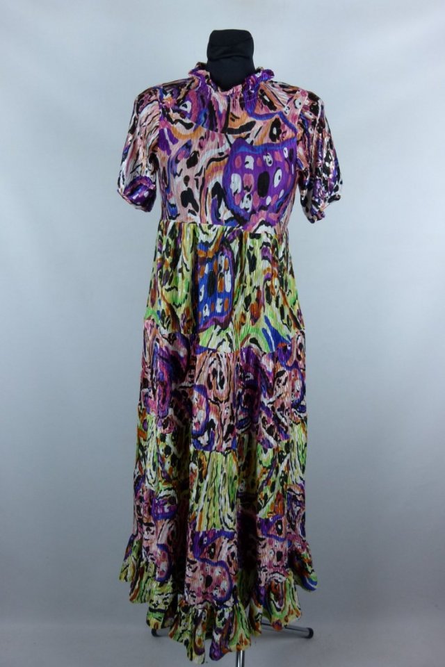 sukienka maxi multicolor vintage / XS - 34