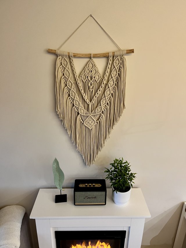 Makrama na ścianę 60cm bawełna ozdoba ścienna boho