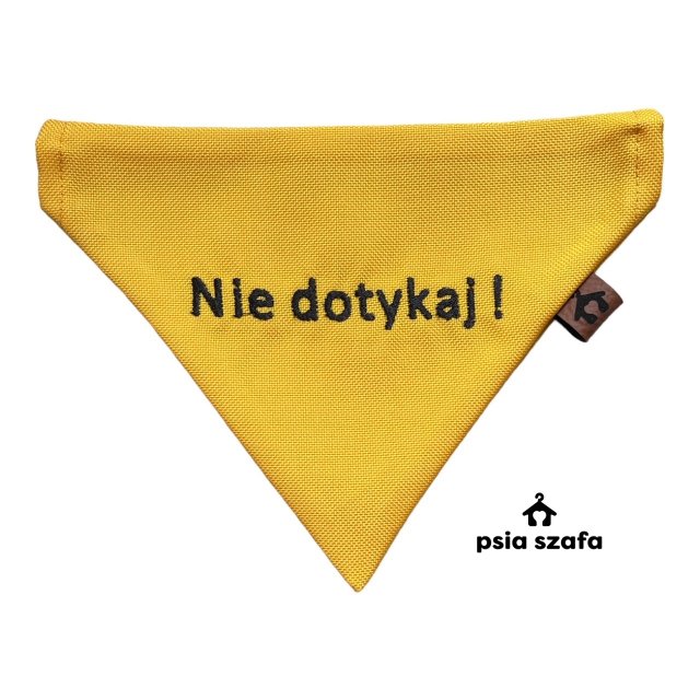 Dwustronna bandana dla psa Nie dotykaj! rozmiar M