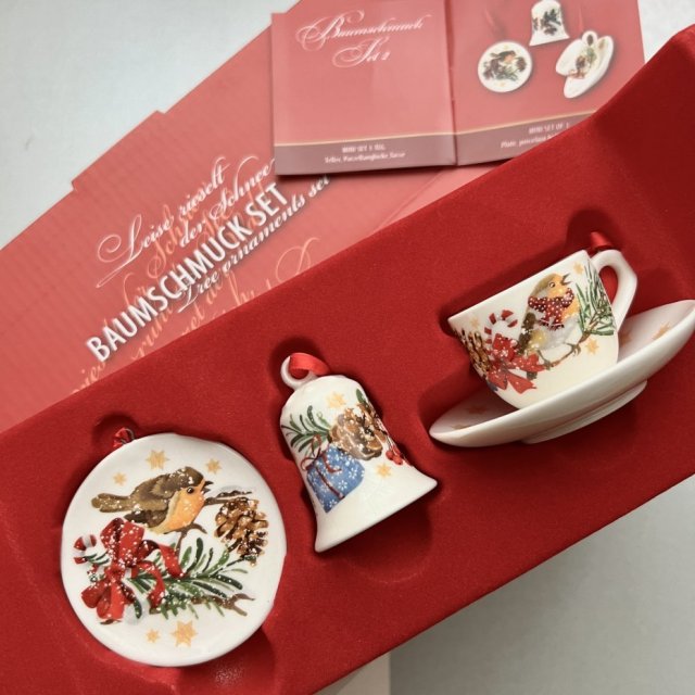 Hutschenreuther Limited Edition - Baumschmuck Set ❀ڿڰۣ❀ Zawieszki z wróblami ❀ڿڰۣ❀ Nowe