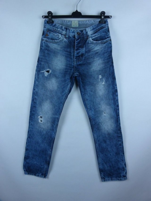 Denim Co. slim straight jeans dżinsy dziury W30 L32