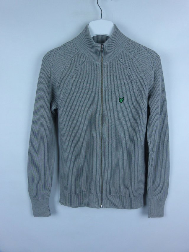 Lyle&Scott szary sweter bawełna poliester zip / L