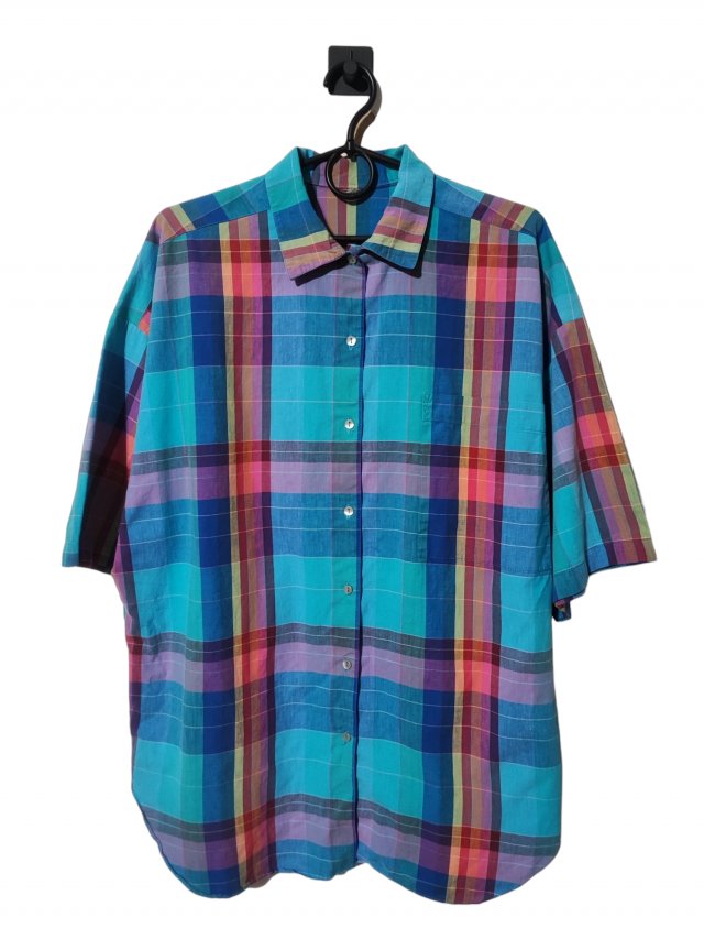 Koszula vintage w kolorową kratę XL