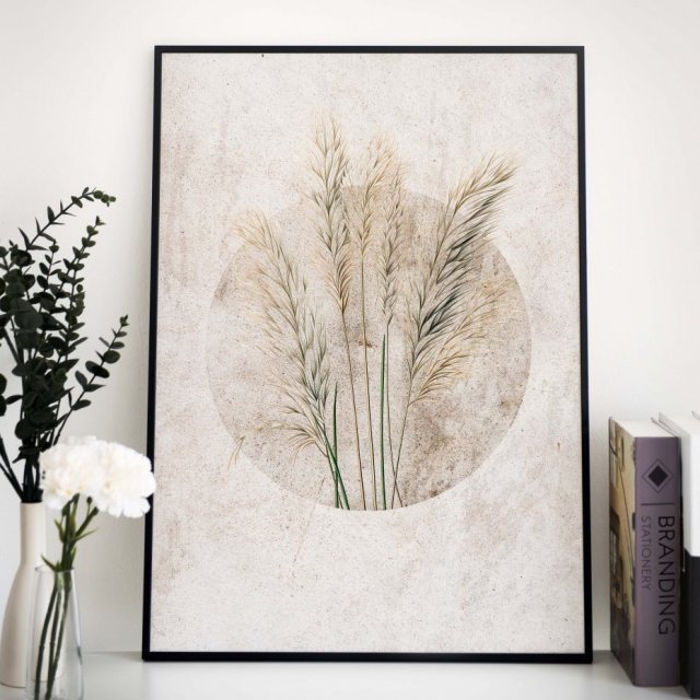 Plakat Boho z Trawami 50x70 cm