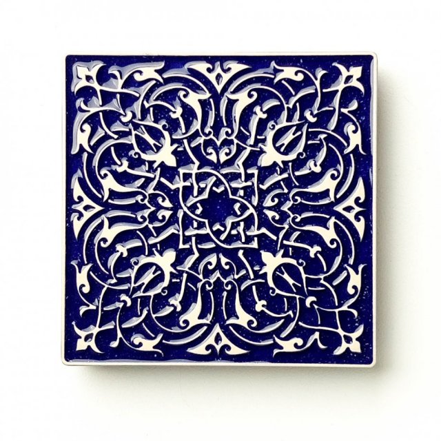 dekor LARGO ciemnoniebieski z efektem drobnych kropek