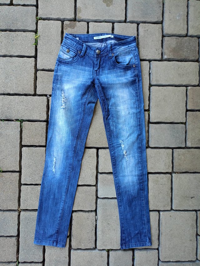 Granatowe jeansy xxs-xs