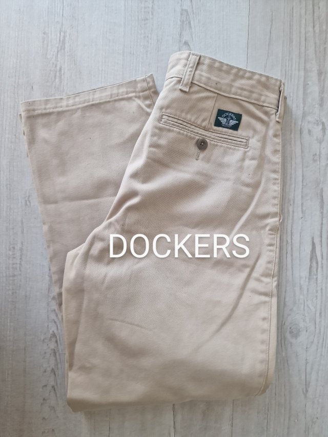 Dockers vintage beżowe klasyczne spodnie męskie w30