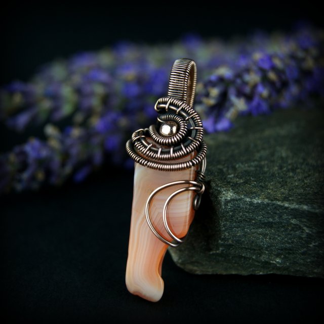 Karneol wisiorek wire wrapping