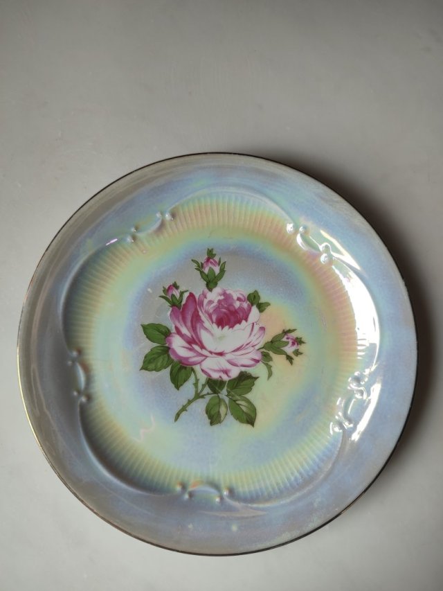 talerz deserowy róża porcelana vintage