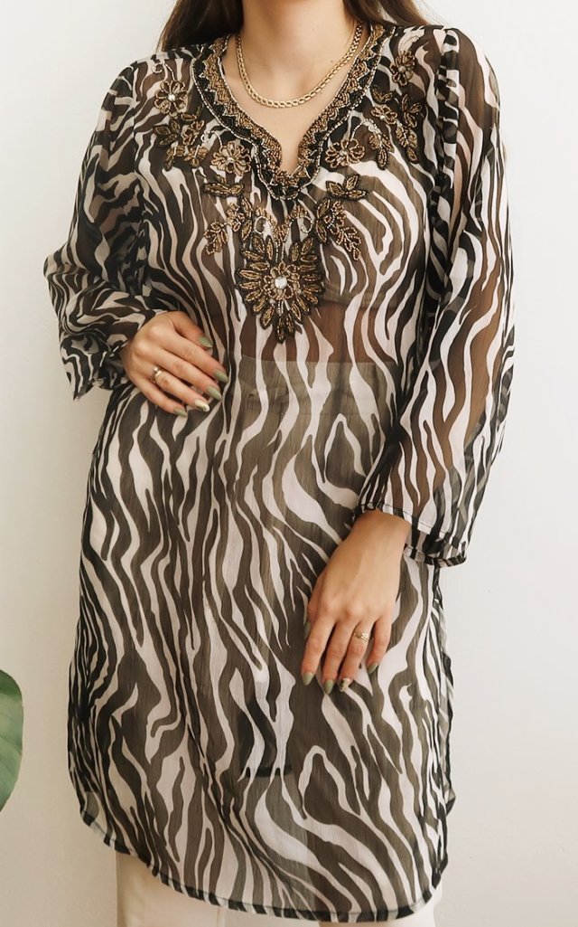 Tunika w zebrę M/L boho