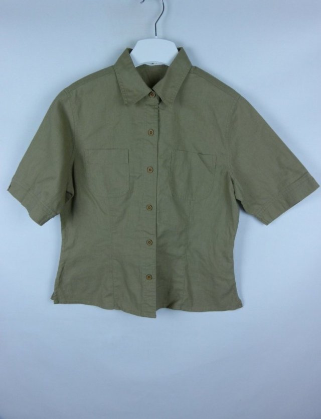 Pep Wear koszulowa bluzka len nawełna khaki / 38