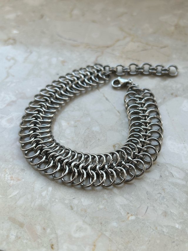 Bransoletka chainmaille ze stali szlachetnej