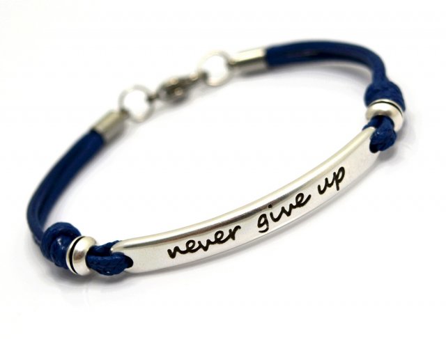 bransoletka PREEMI MOTTO 1 navy blue (cyna+stal)