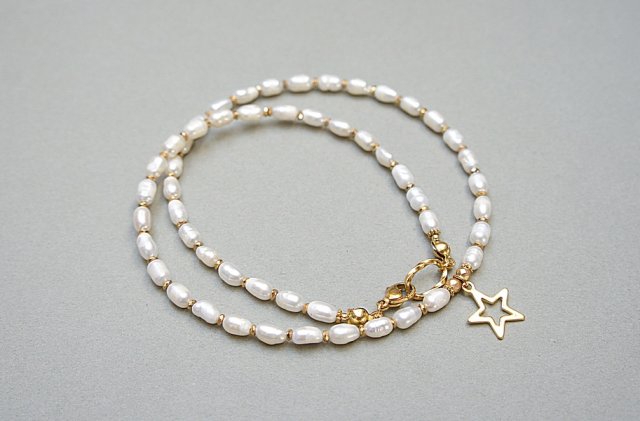 Pearls /white/ perły naturalne vol. 8 - choker