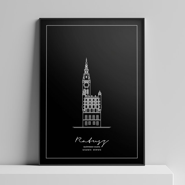 Plakat Architektura - Ratusz Miasta Głównego Gdańsk 30x40 cm