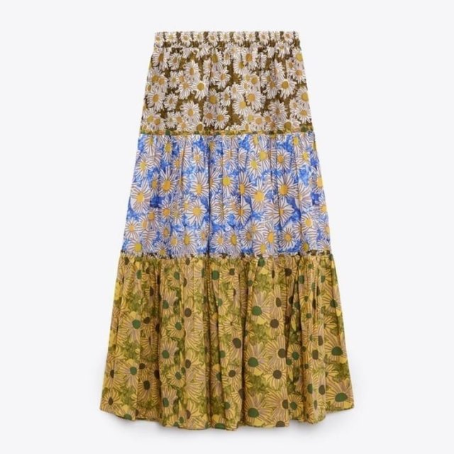 ZARA - SPÓDNICA MAXI W KWIATY - BOHO - XS