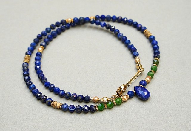 Lapis lazuli & diopsyd /choker/ - Szlachetna kolekcja