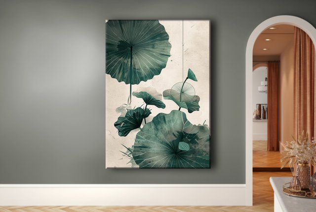 Lotus - Obraz na płótnie 50x70cm - Druk Blejtrama - Chiński Orient, Zen - możliwe inne rozmiary