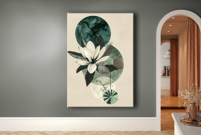 Lotus - Obraz na płótnie 50x70cm - Druk Blejtrama - Chiński Orient, Zen - możliwe inne rozmiary