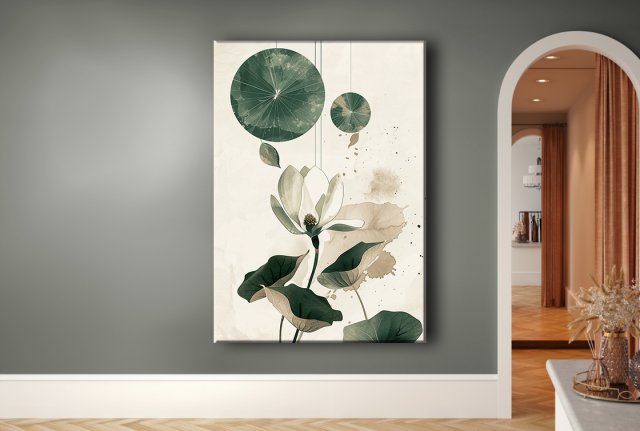 Lotus - Obraz na płótnie 50x70cm - Druk Blejtrama - Chiński Orient, Zen - możliwe inne rozmiary