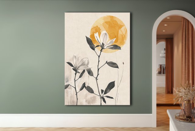 Magnolia - Obraz na płótnie 50x70cm - Druk Blejtrama - Chiński Orient, Zen - możliwe inne rozmiary