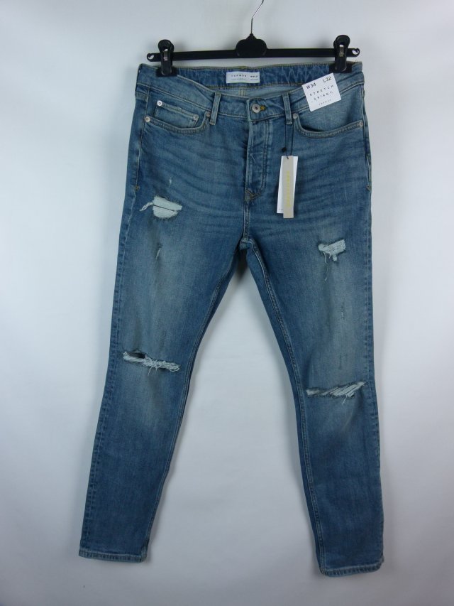 Topman Stretch skinny dziury z metką W34 / L32