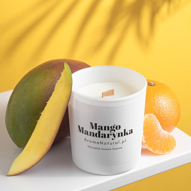 ŚWIECA SOJOWA ZAPACH MANGO-MANDARYNKA