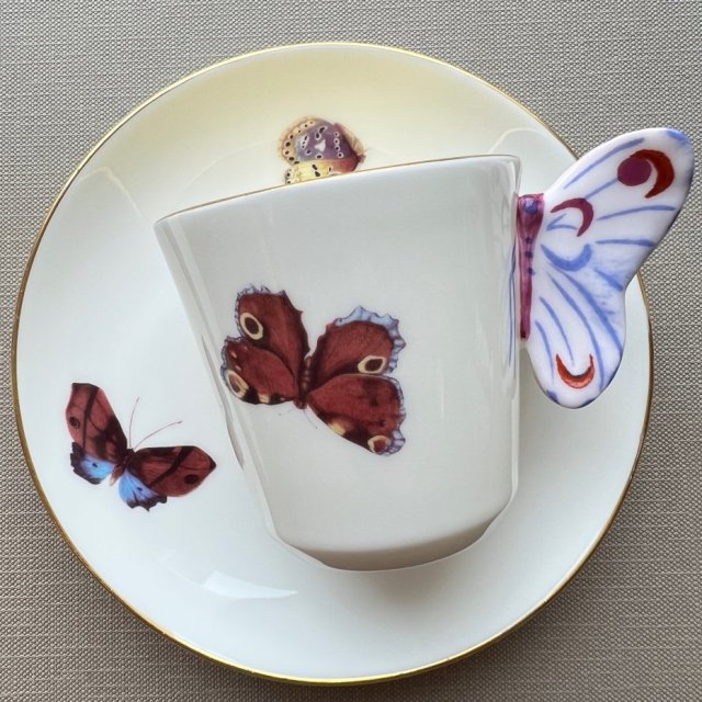 Wedgwood Butterfly ❀ڿڰۣ❀ Filiżanka do kawy ❀ڿڰۣ❀ Kostna porcelana ❀ڿڰۣ❀