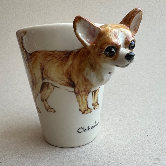 Blue Witch Pottery ❤ Chihuahua ❤ Ręcznie malowany kubek, ręcznie podpisany przez autora