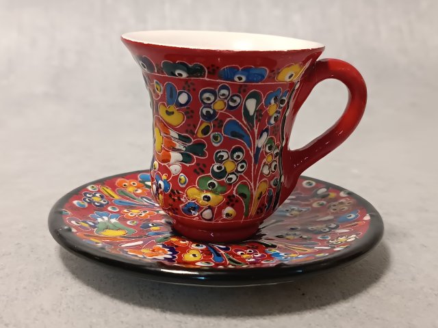 Turecka Filiżanka Duet Porcelana Ręcznie malowana Handmade Zuhre Gini Turcja