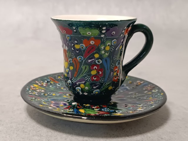 Turecka Filiżanka Duet Porcelana Ręcznie malowana Handmade Zuhre Gini Turcja