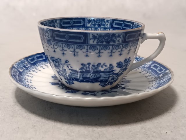 Porcelana Duet Blau Filiżanka Kobaltowy Wzór Kwiaty