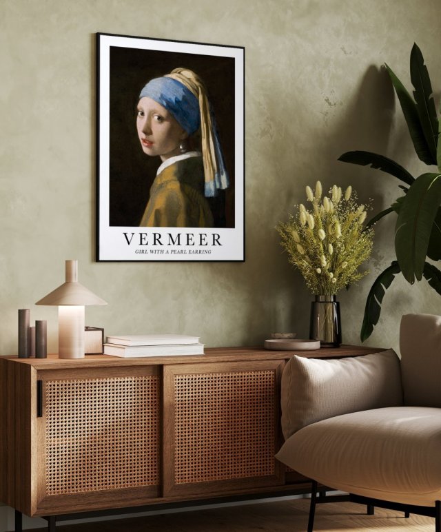 Plakat Dziewczyna z perłą Vermeer  sztuka - plakat 40x50 cm