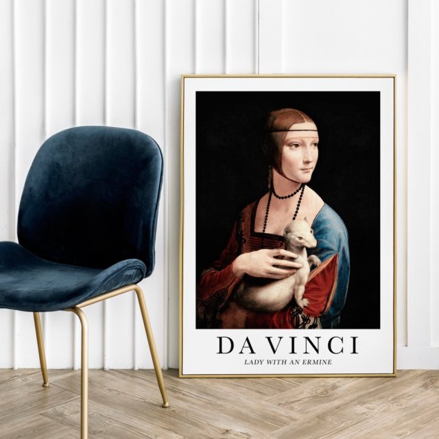 Plakat Dama z łasiczką Vinci  sztuka - plakat 50x70 cm