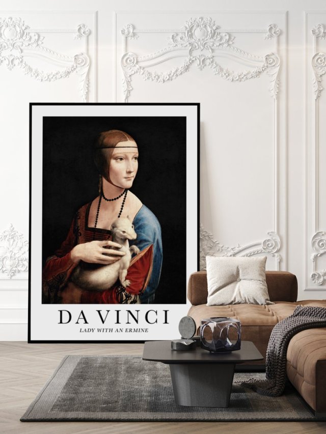 Plakat Dama z łasiczką Vinci  sztuka - plakat 61x91 cm